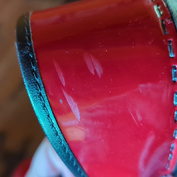 Super Red Patent Stapled Professional Clog. Sz 38. - Picture 7 of 14